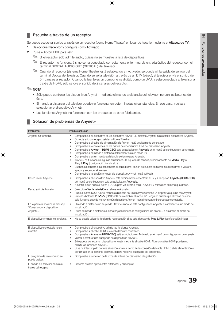 Samsung PS50C551G2W User Manual | Page 289 / 452