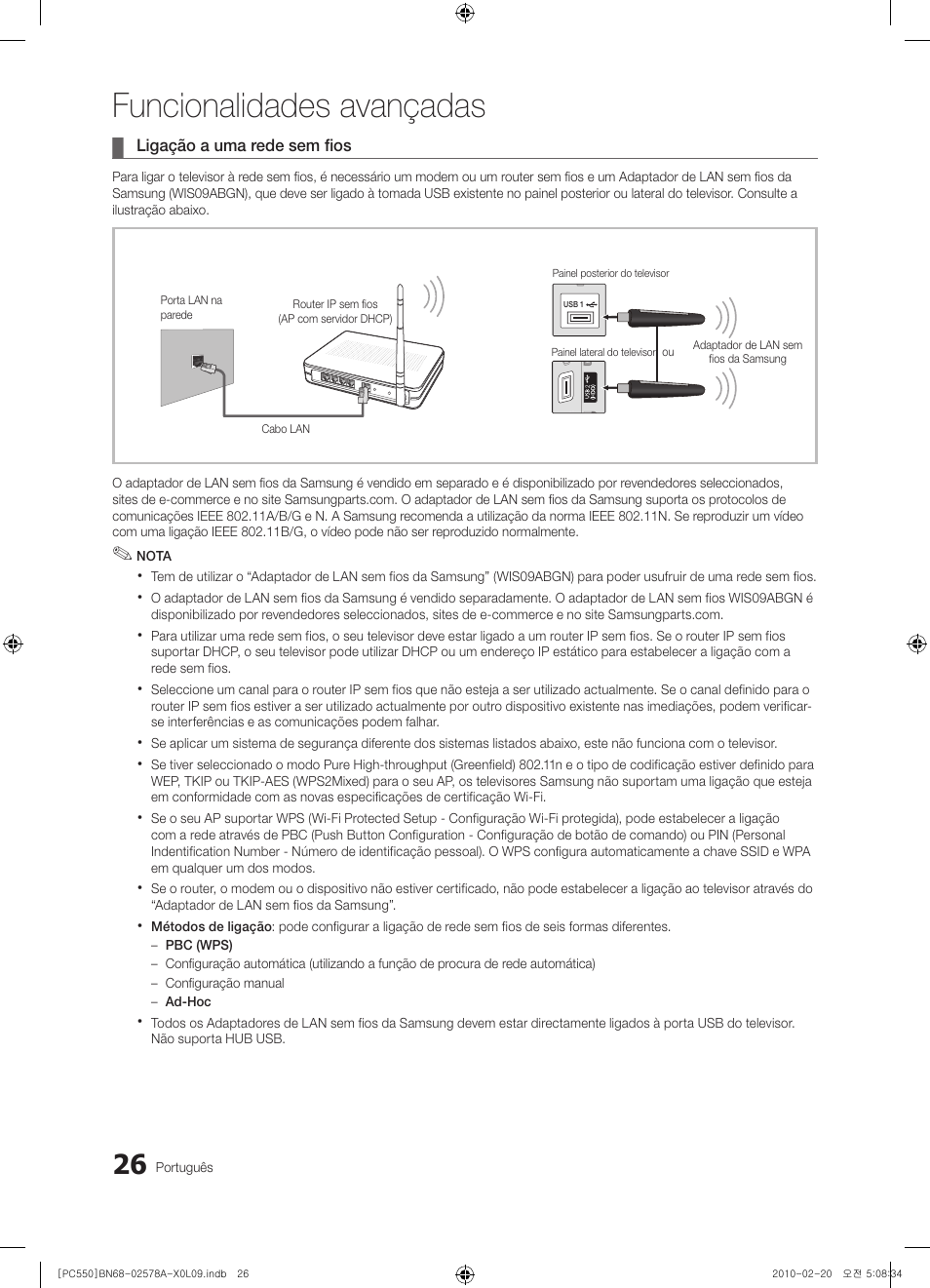 Funcionalidades avançadas | Samsung PS50C551G2W User Manual | Page 326 / 452