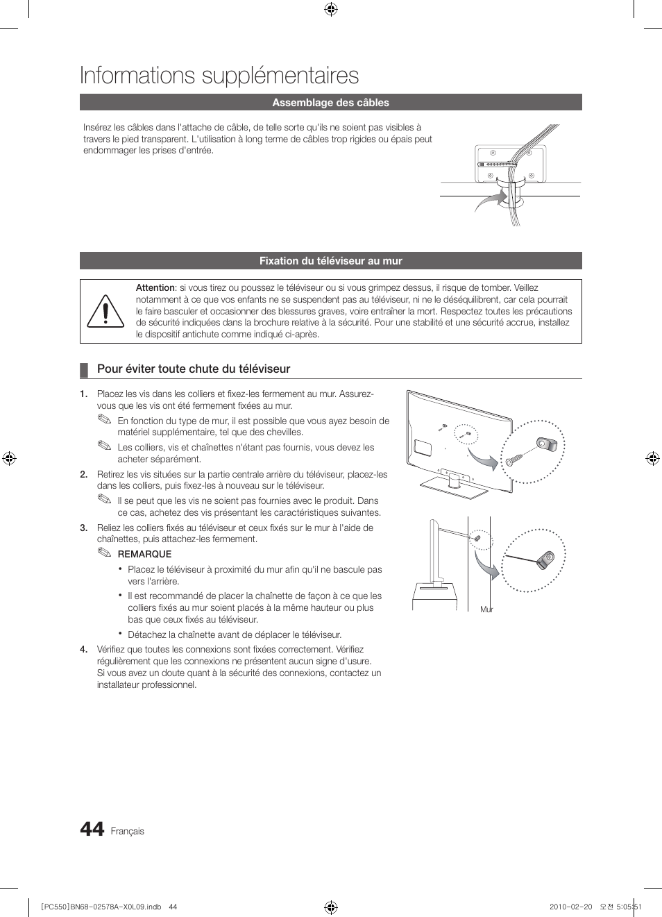 Informations supplémentaires | Samsung PS50C551G2W User Manual | Page 94 / 452