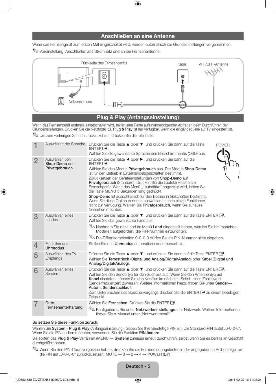 Samsung LE37D550K1W User Manual | Page 21 / 67