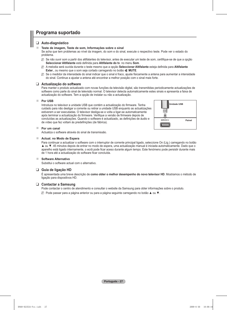 Programa suportado | Samsung PS50B430P2W User Manual | Page 214 / 283