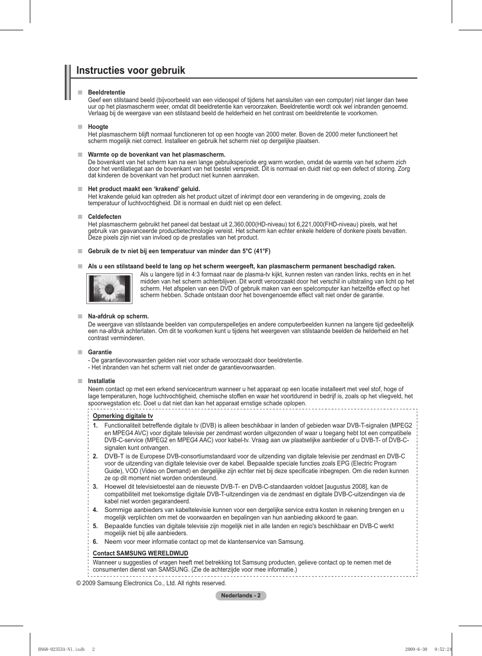 Instructies voor gebruik | Samsung PS50B430P2W User Manual | Page 95 / 283