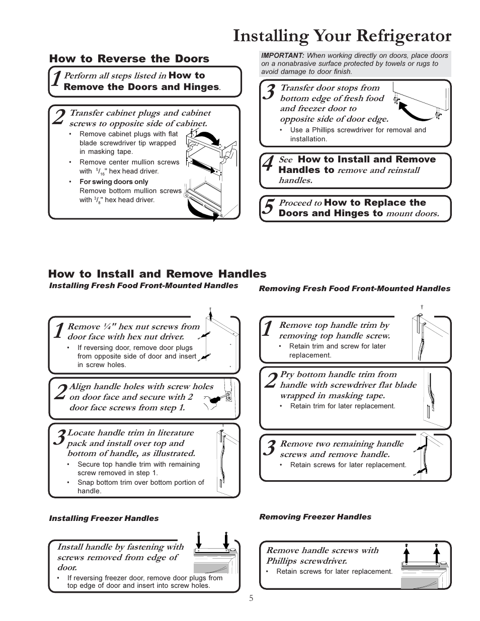 Installing your refrigerator | Amana W10175445A User Manual | Page 5 / 60