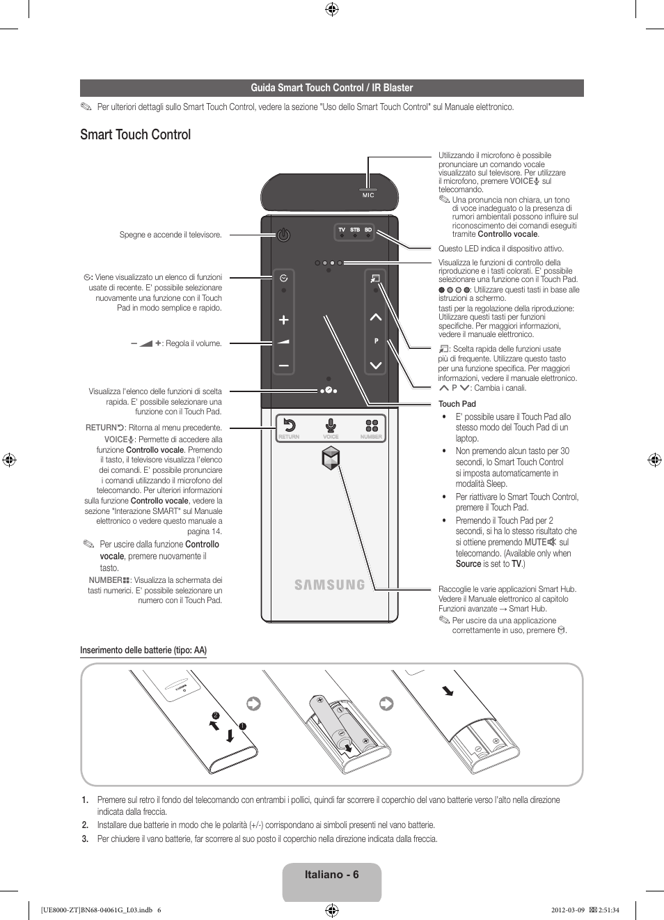 Smart touch control | Samsung UE46ES8000Q User Manual | Page 29 / 71
