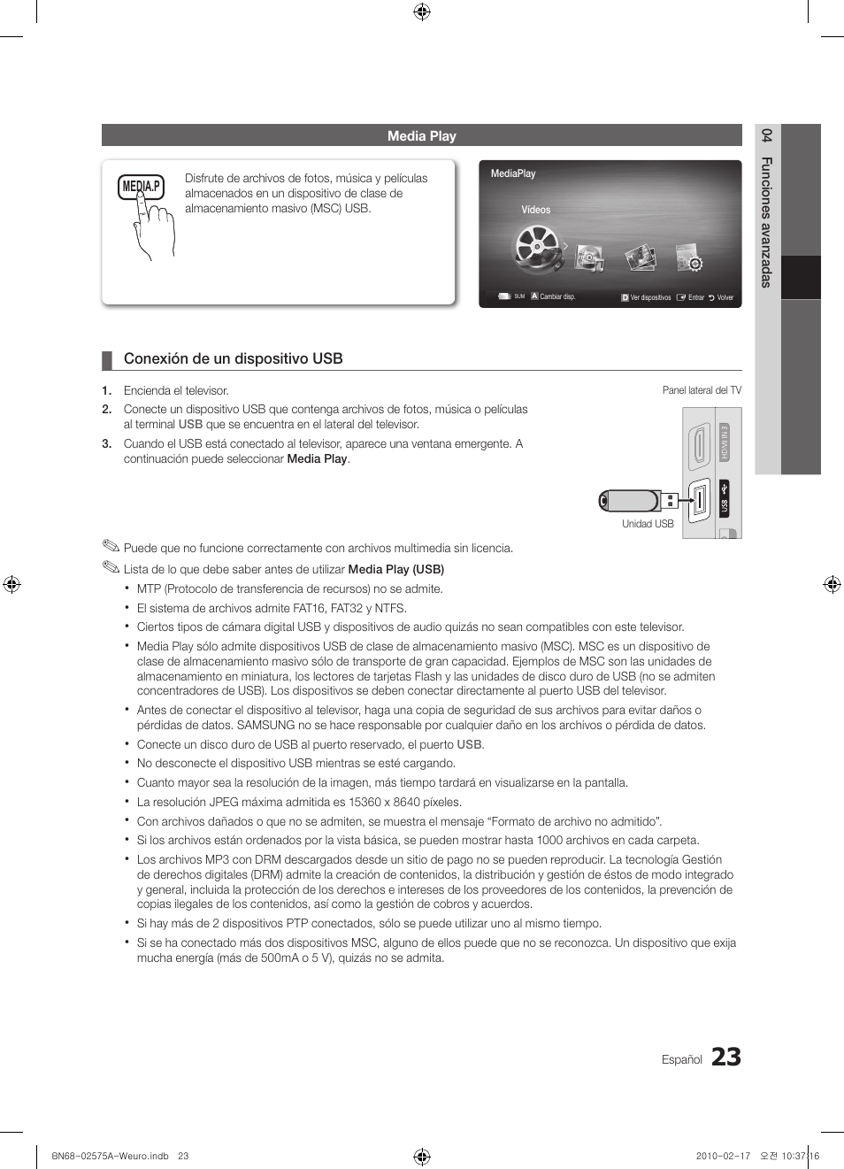 Samsung PS50C450B1W User Manual | Page 223 / 361
