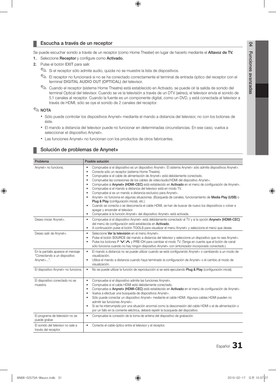 Samsung PS50C450B1W User Manual | Page 231 / 361