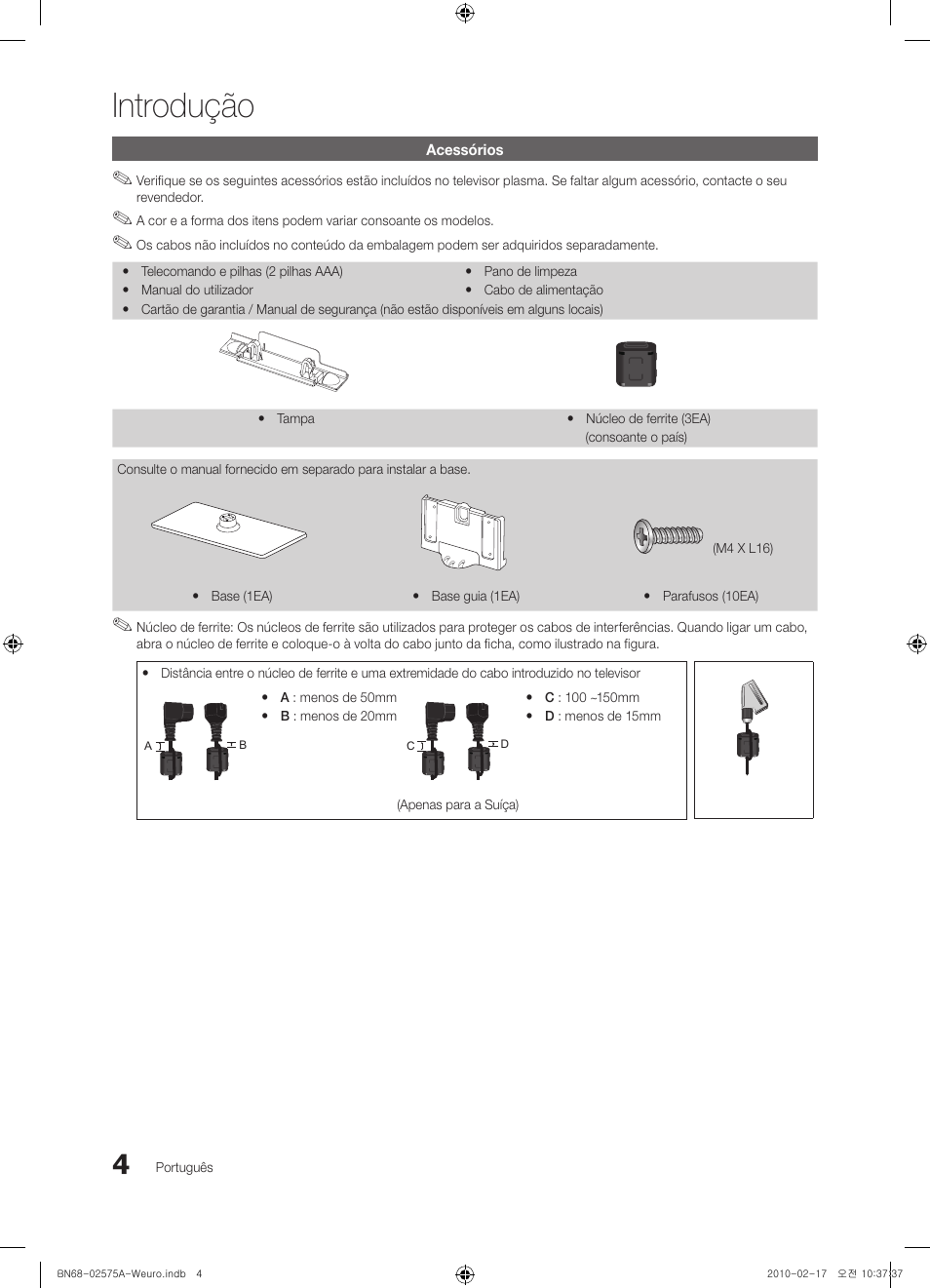 Introdução | Samsung PS50C450B1W User Manual | Page 244 / 361