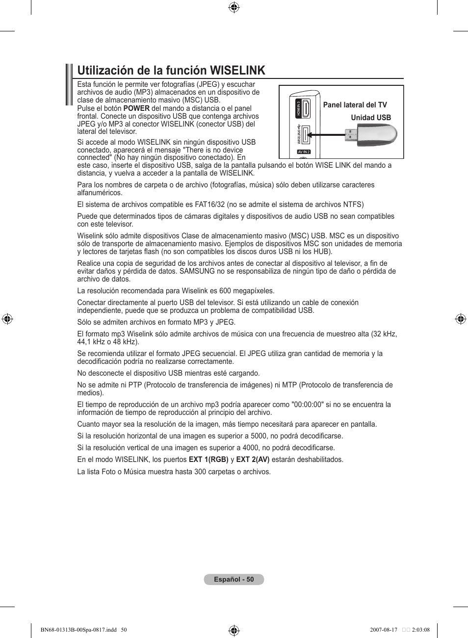Utilización de la función wiselink | Samsung LE52F96BD User Manual | Page 374 / 516