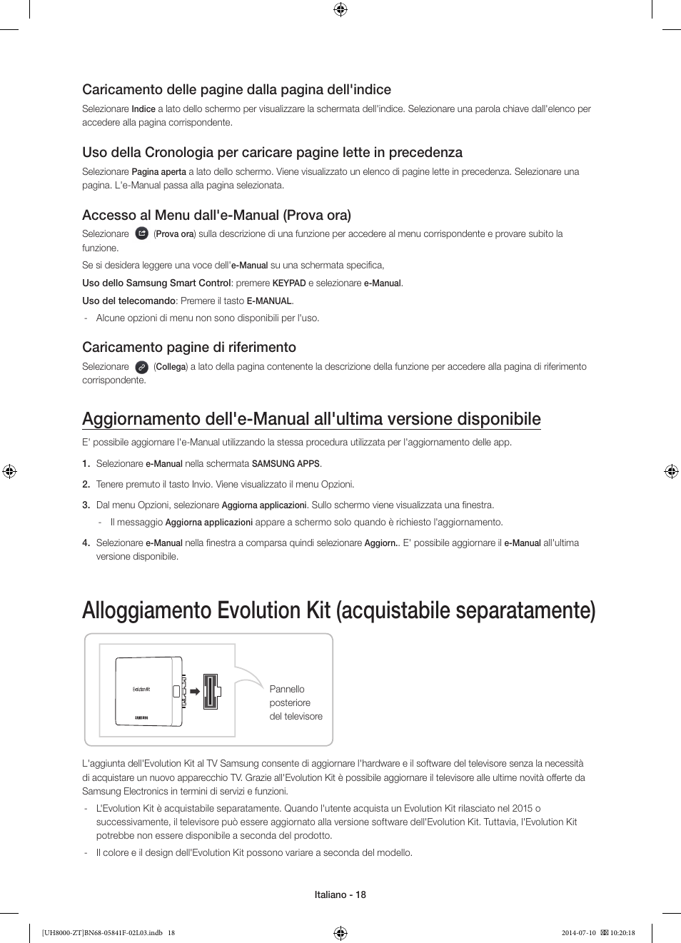 Caricamento delle pagine dalla pagina dell'indice, Accesso al menu dall'e-manual (prova ora), Caricamento pagine di riferimento | Samsung UE55H8000SZ User Manual | Page 40 / 69
