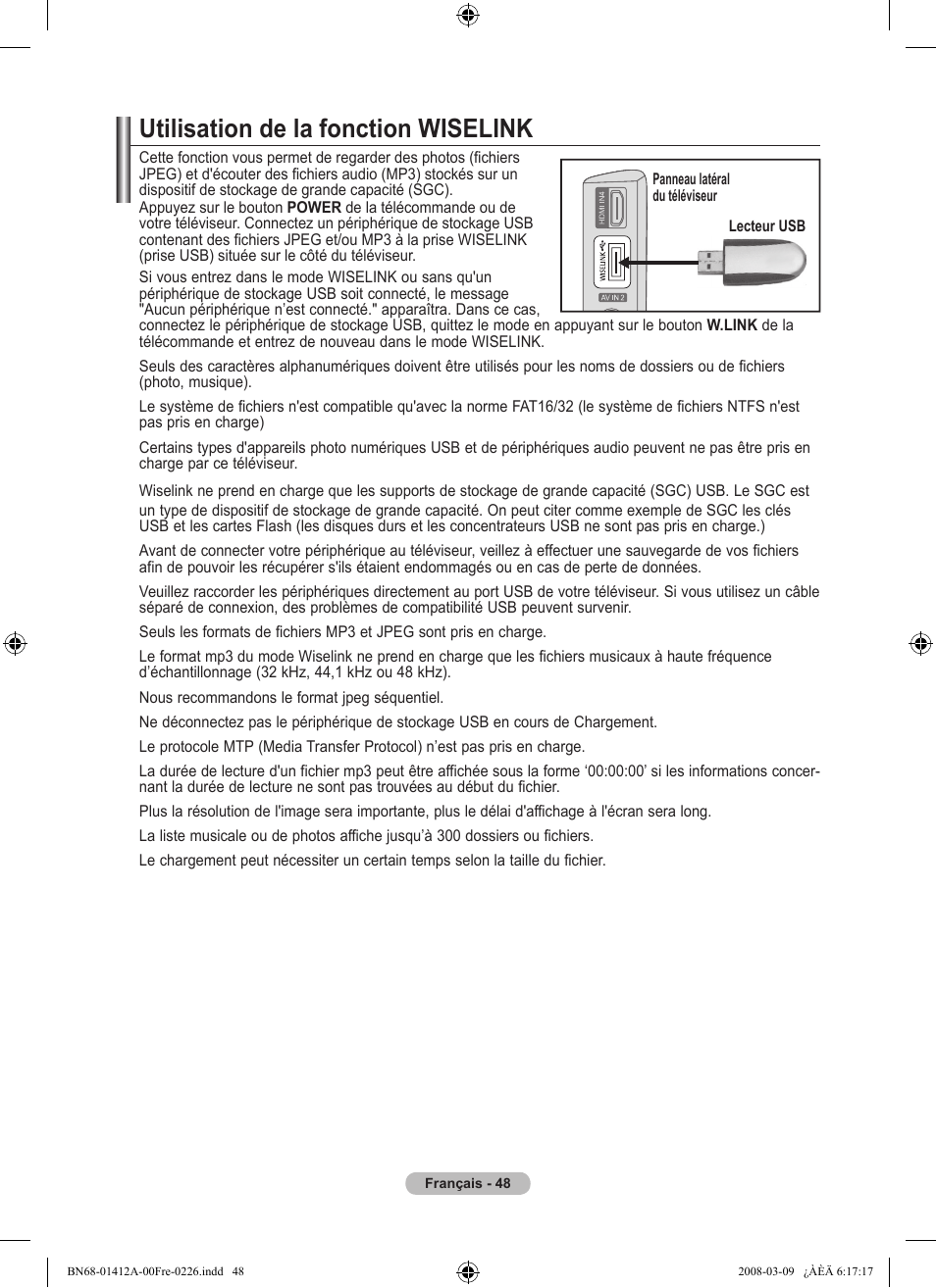 Utilisation de la fonction wiselink | Samsung LE37A656A1F User Manual | Page 118 / 546