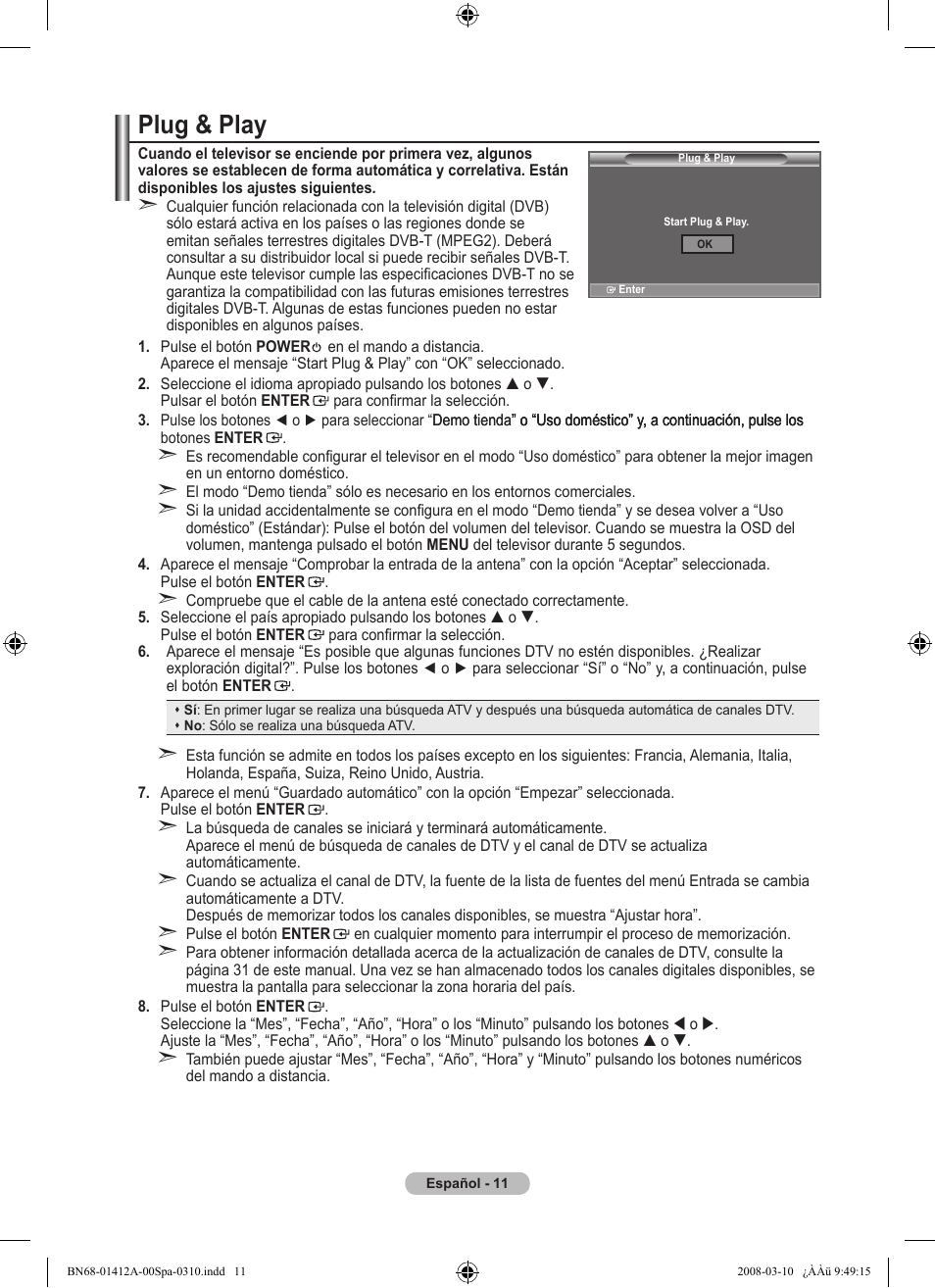 Plug & play | Samsung LE37A656A1F User Manual | Page 353 / 546