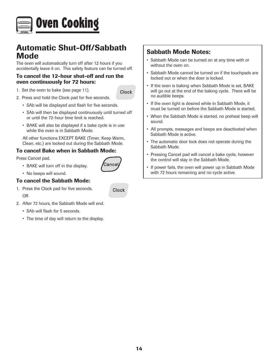 Oven cooking, Automatic shut-off/sabbath mode | Amana 8113P454-60 User Manual | Page 15 / 84