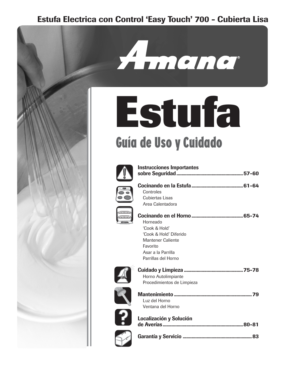 Estufa, Guía de uso y cuidado | Amana 8113P454-60 User Manual | Page 57 / 84