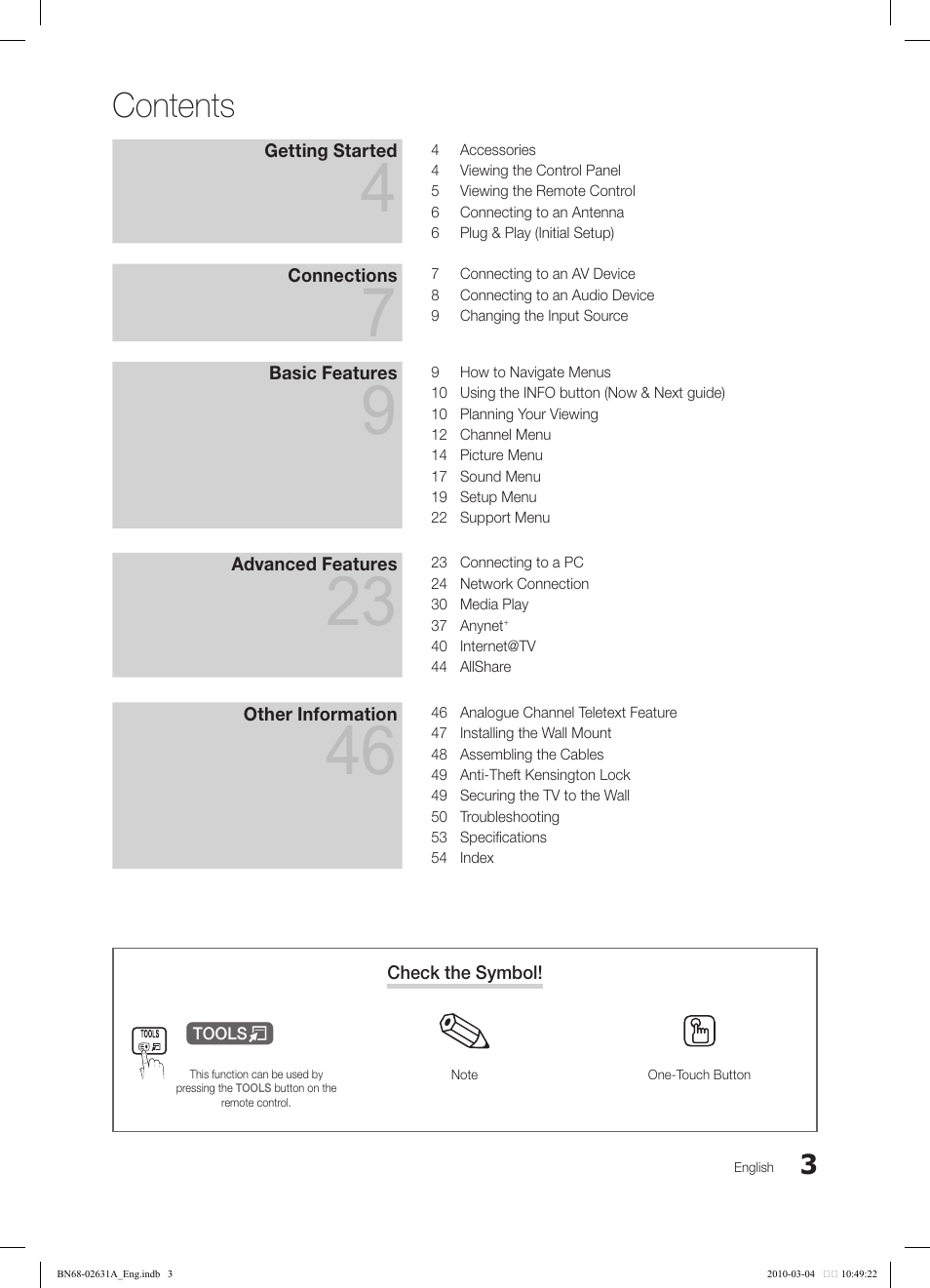 Samsung LE40C670M1Q User Manual | Page 3 / 164