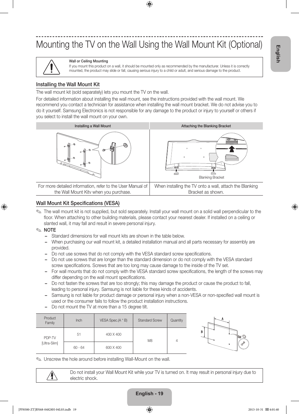 Samsung PS51F8500SZ User Manual | Page 19 / 73