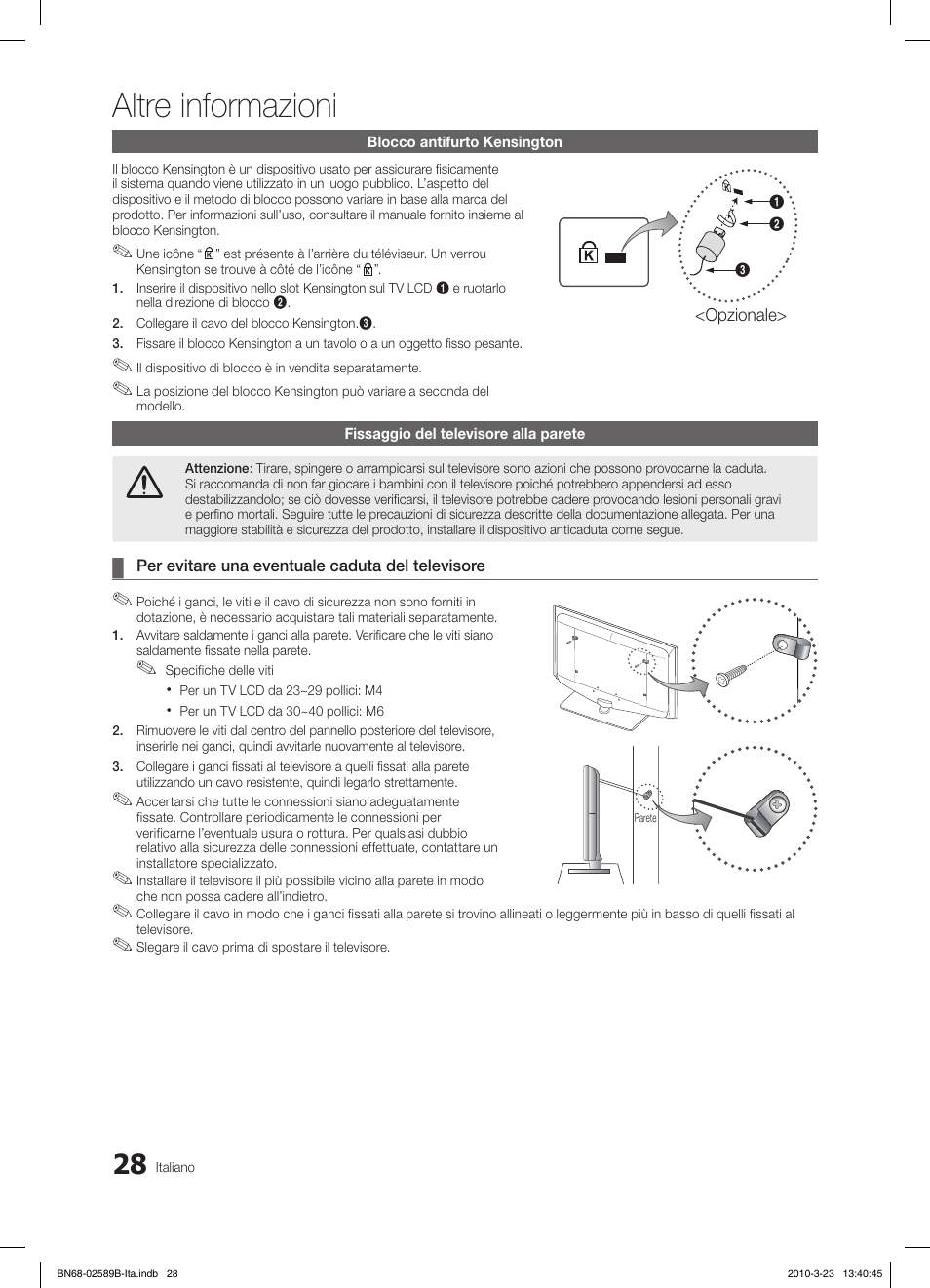 Altre informazioni | Samsung LE32C350D1W User Manual | Page 127 / 134