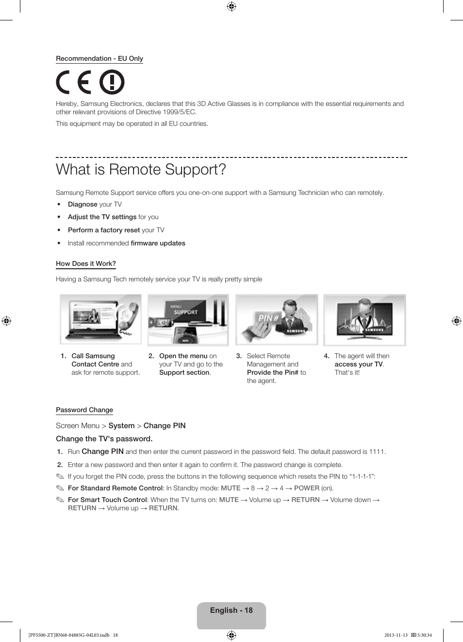 What is remote support | Samsung PS60F5500AY User Manual | Page 18 / 75