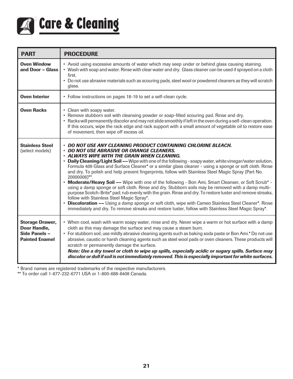 Care & cleaning | Amana 8113P487-60 User Manual | Page 22 / 80