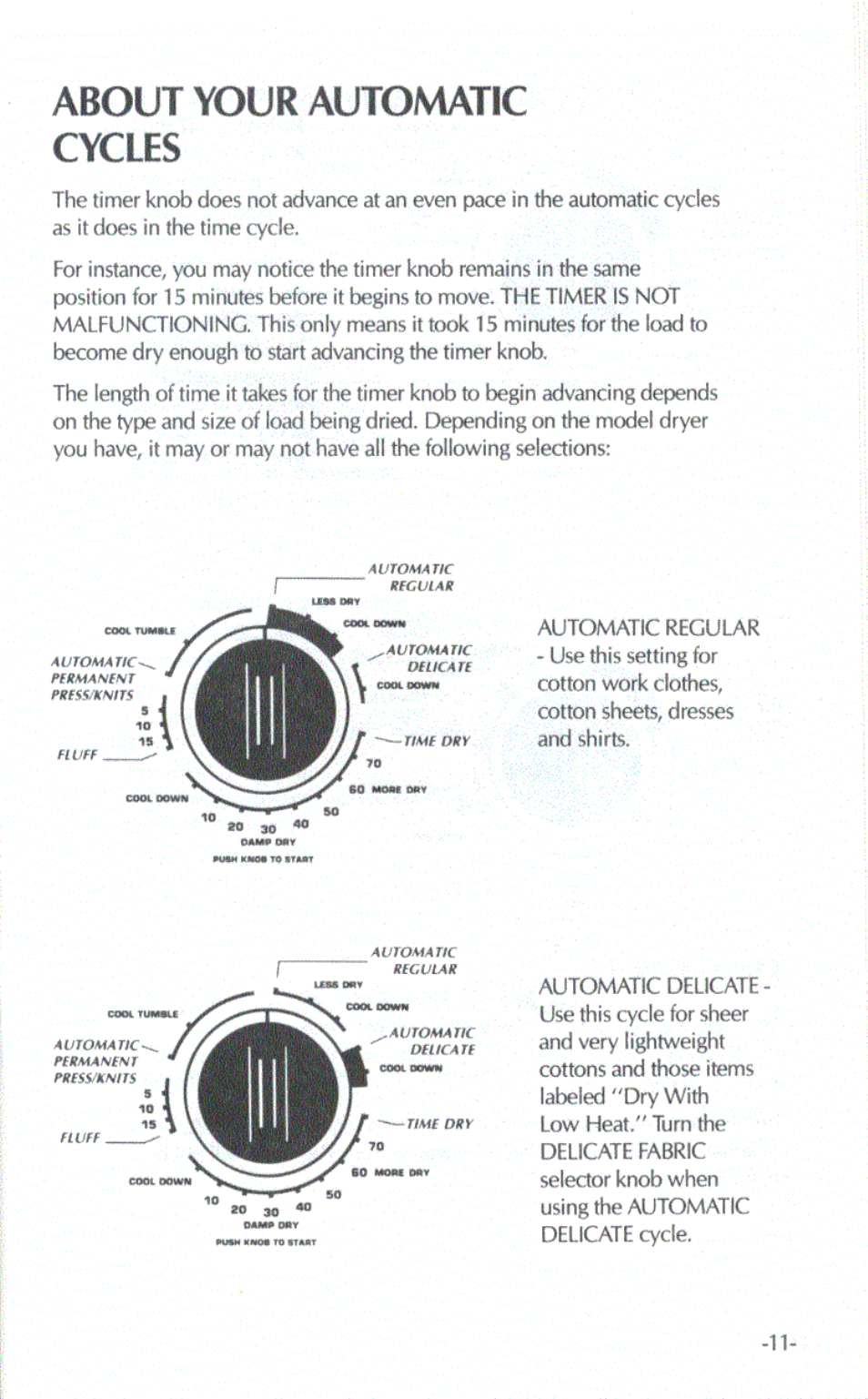 About your automatic cycles | Amana RAYTHEON LE2502 User Manual | Page 6 / 10