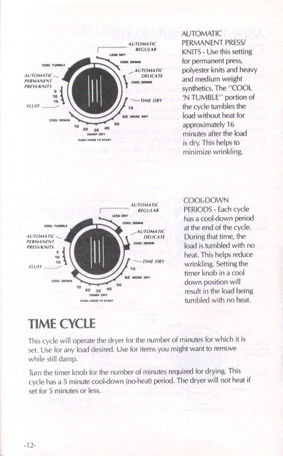 Time cycle | Amana RAYTHEON LE2502 User Manual | Page 7 / 10