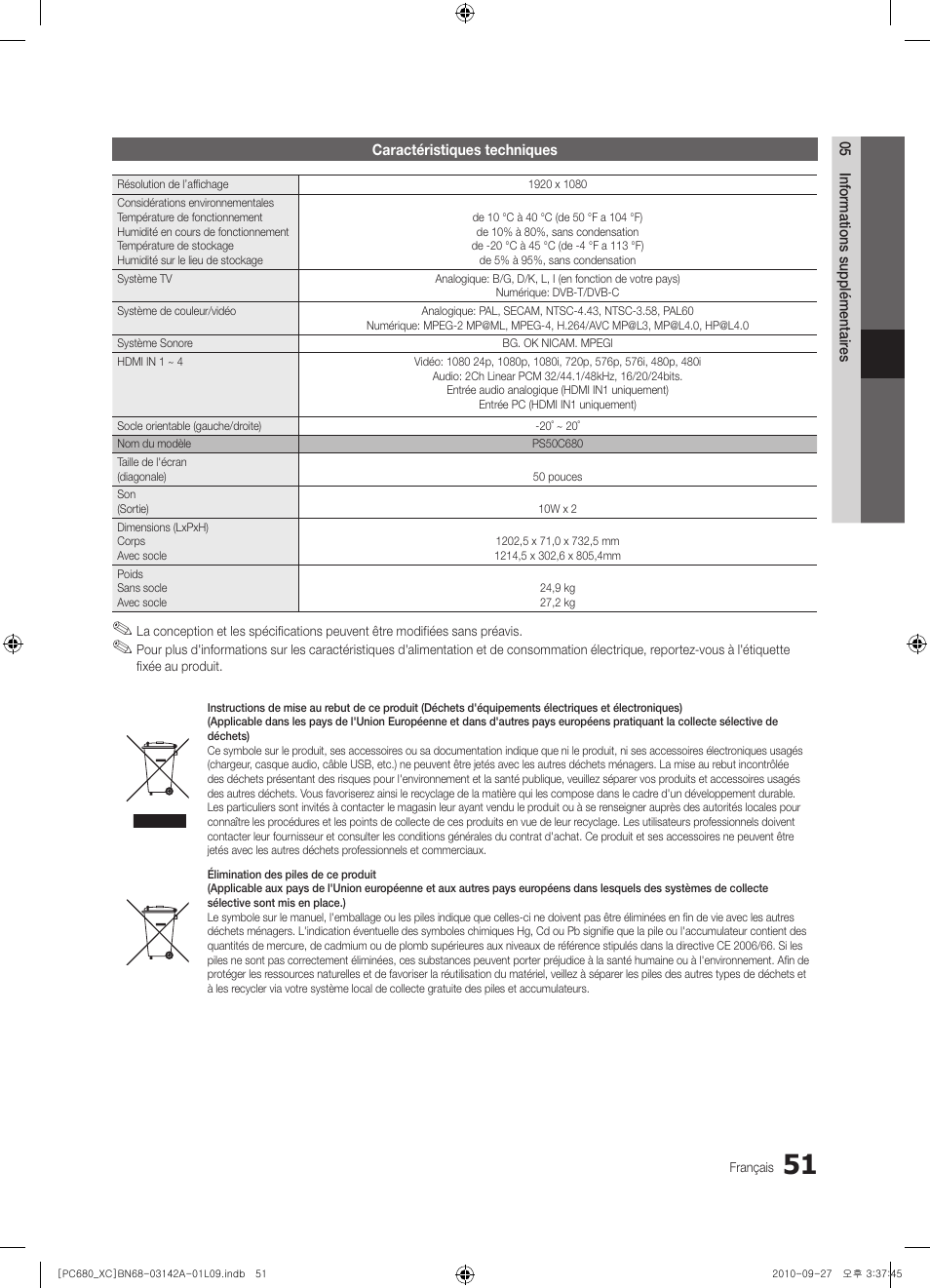Samsung PS50C680G5W User Manual | Page 103 / 474