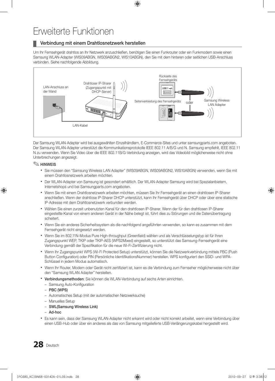 Erweiterte funktionen | Samsung PS50C680G5W User Manual | Page 132 / 474