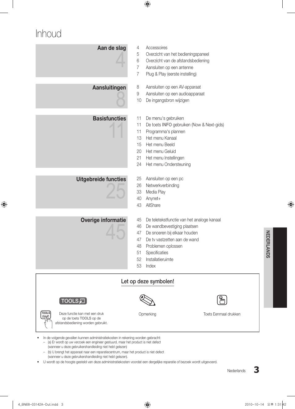 Inhoud | Samsung PS50C680G5W User Manual | Page 159 / 474