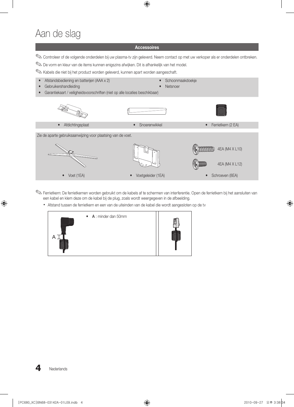 Aan de slag | Samsung PS50C680G5W User Manual | Page 160 / 474