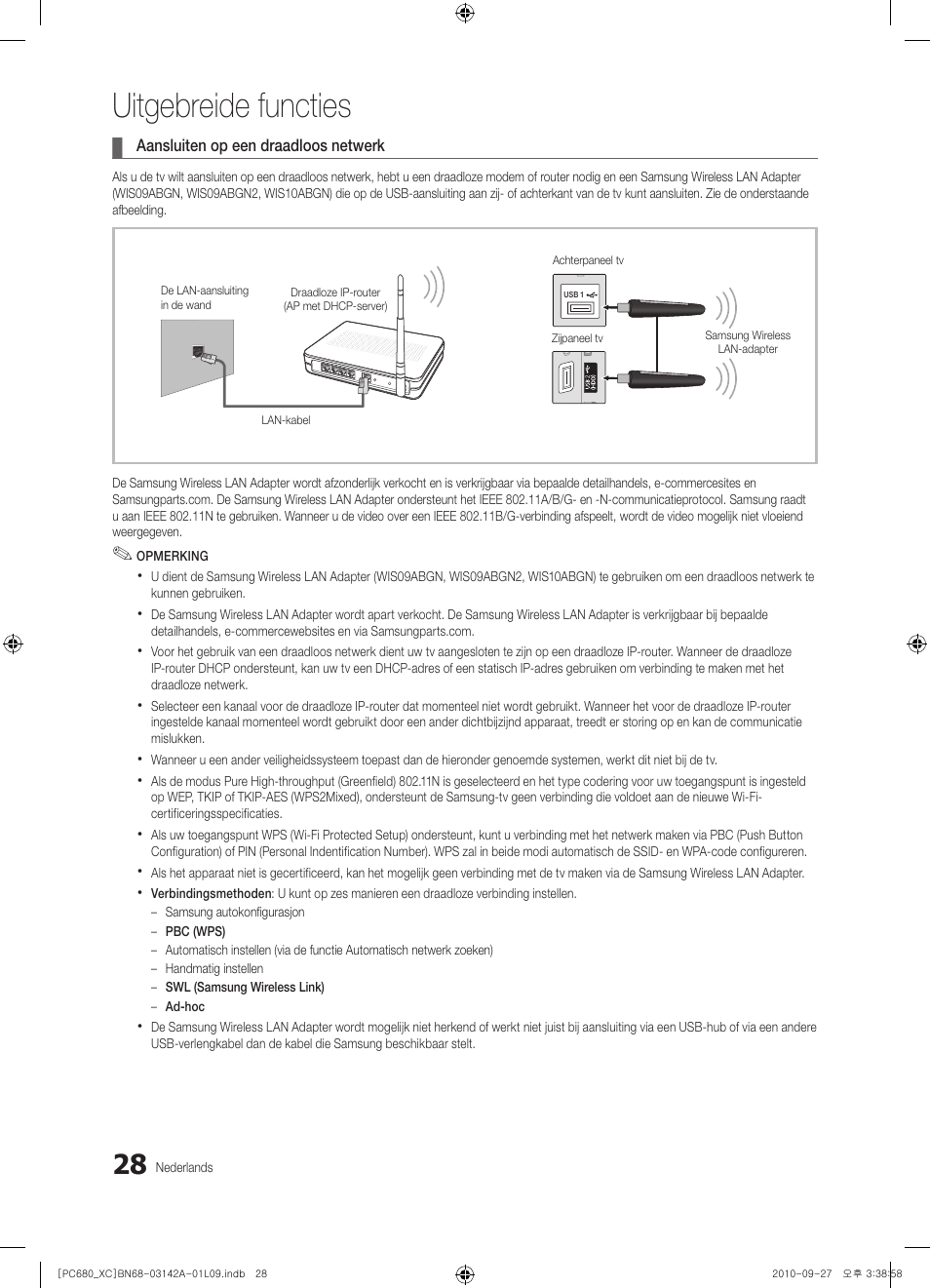 Uitgebreide functies | Samsung PS50C680G5W User Manual | Page 184 / 474