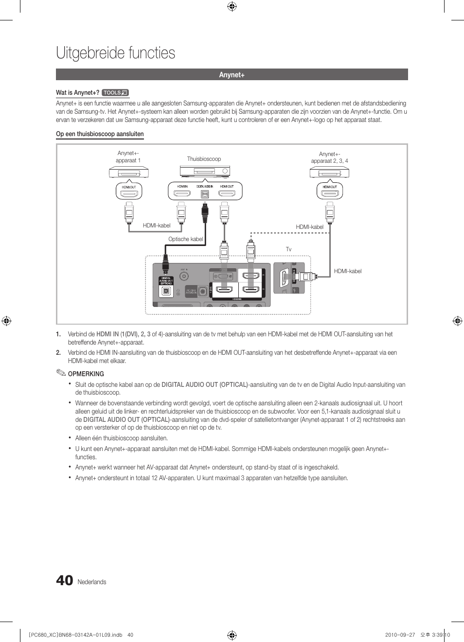 Uitgebreide functies | Samsung PS50C680G5W User Manual | Page 196 / 474