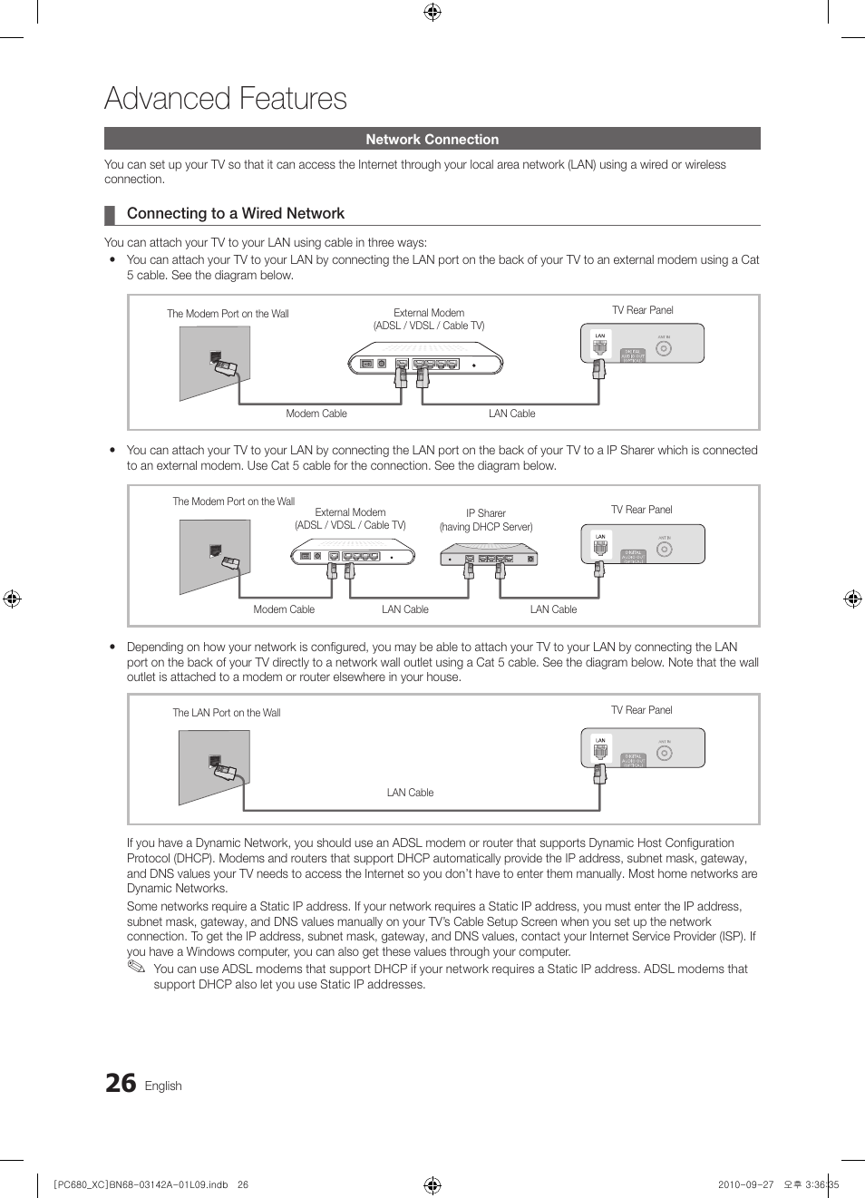 Advanced features | Samsung PS50C680G5W User Manual | Page 26 / 474