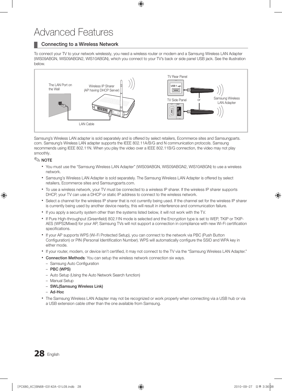 Advanced features | Samsung PS50C680G5W User Manual | Page 28 / 474