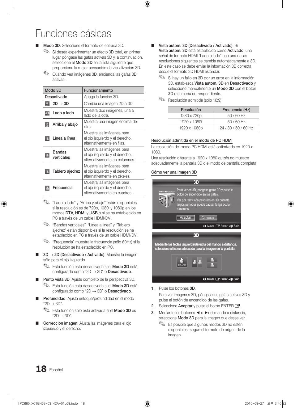 Funciones básicas | Samsung PS50C680G5W User Manual | Page 280 / 474