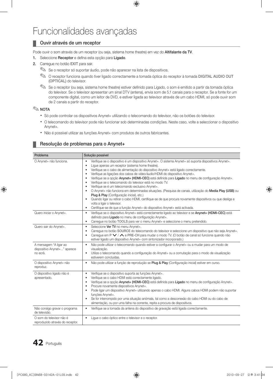 Funcionalidades avançadas | Samsung PS50C680G5W User Manual | Page 356 / 474