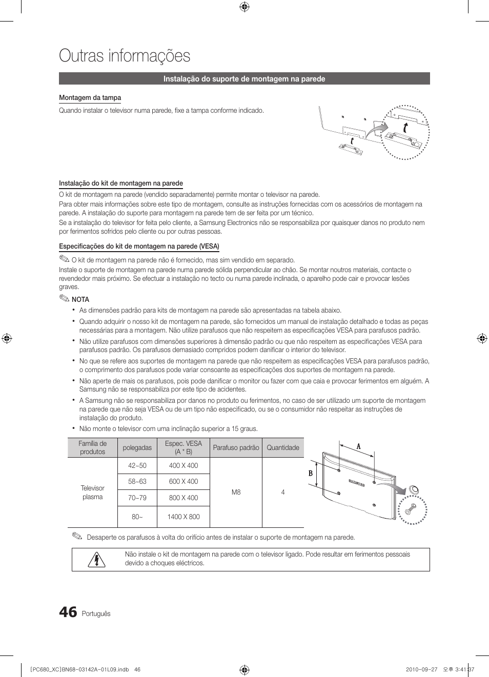 Outras informações | Samsung PS50C680G5W User Manual | Page 360 / 474