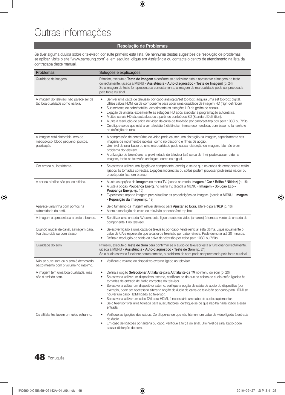 Outras informações | Samsung PS50C680G5W User Manual | Page 362 / 474