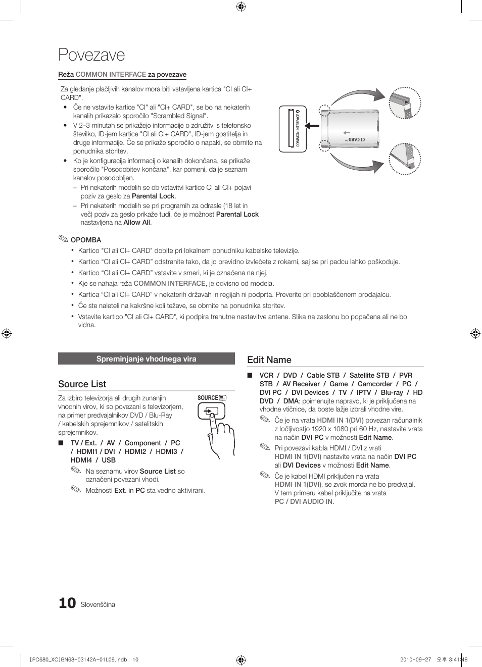Povezave | Samsung PS50C680G5W User Manual | Page 376 / 474