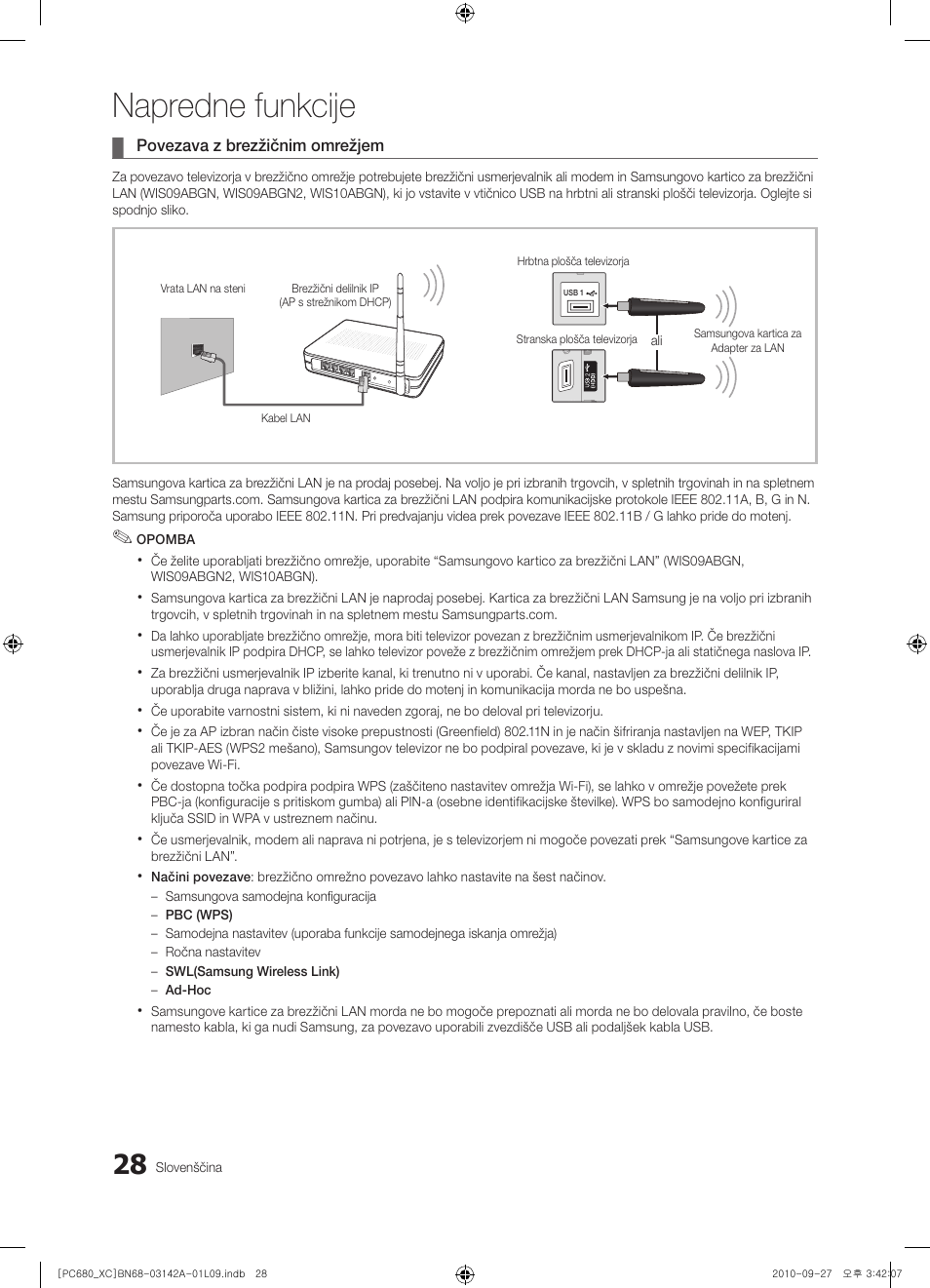 Napredne funkcije | Samsung PS50C680G5W User Manual | Page 394 / 474