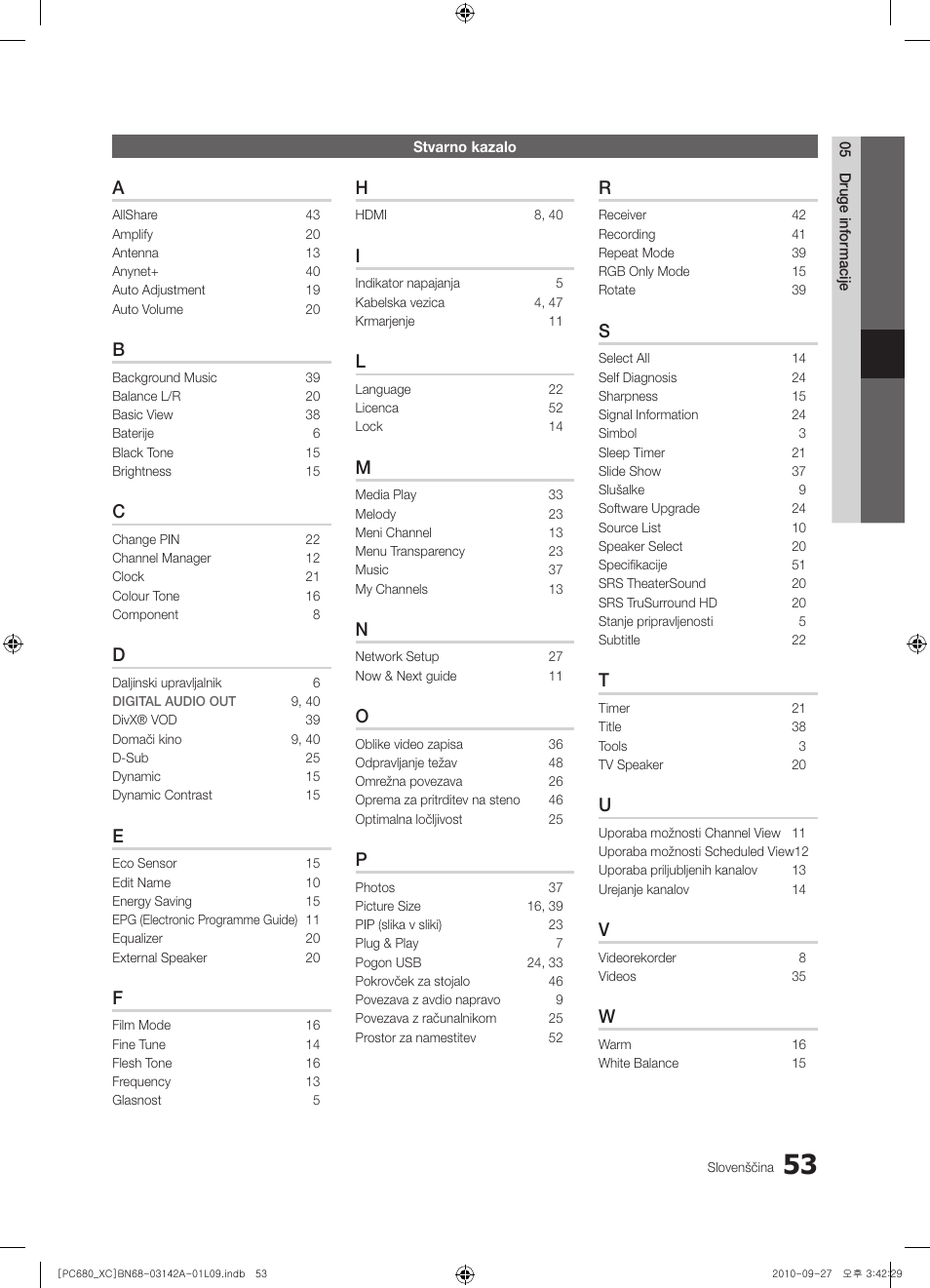 Samsung PS50C680G5W User Manual | Page 419 / 474