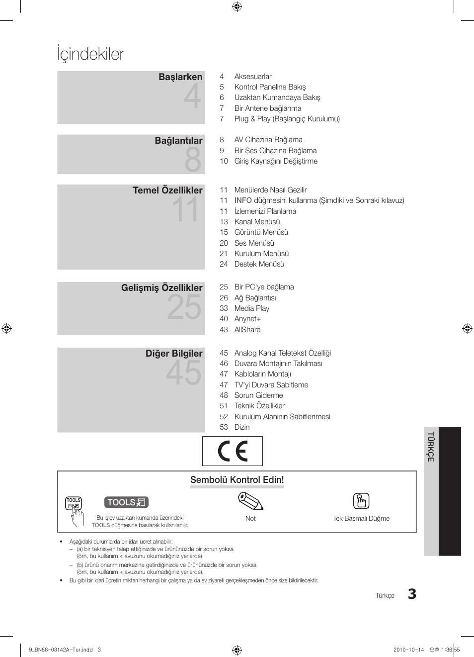 Içindekiler | Samsung PS50C680G5W User Manual | Page 422 / 474