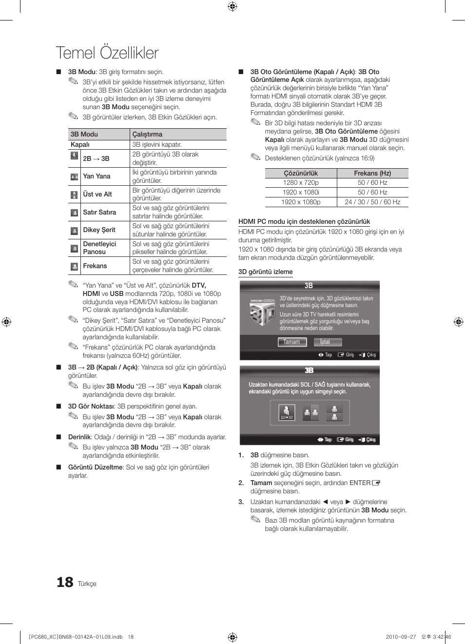 Temel özellikler | Samsung PS50C680G5W User Manual | Page 437 / 474