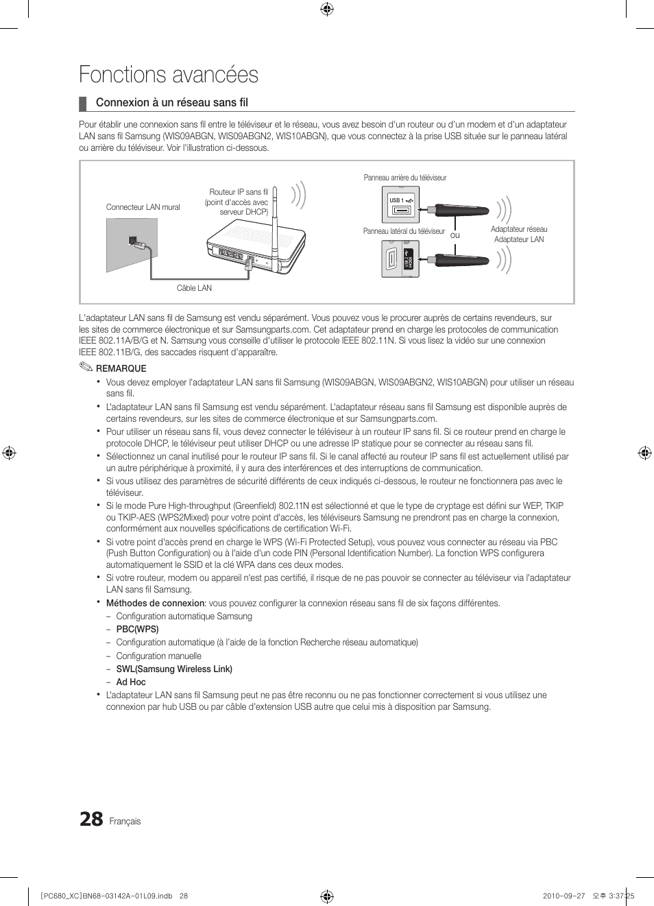 Fonctions avancées | Samsung PS50C680G5W User Manual | Page 80 / 474