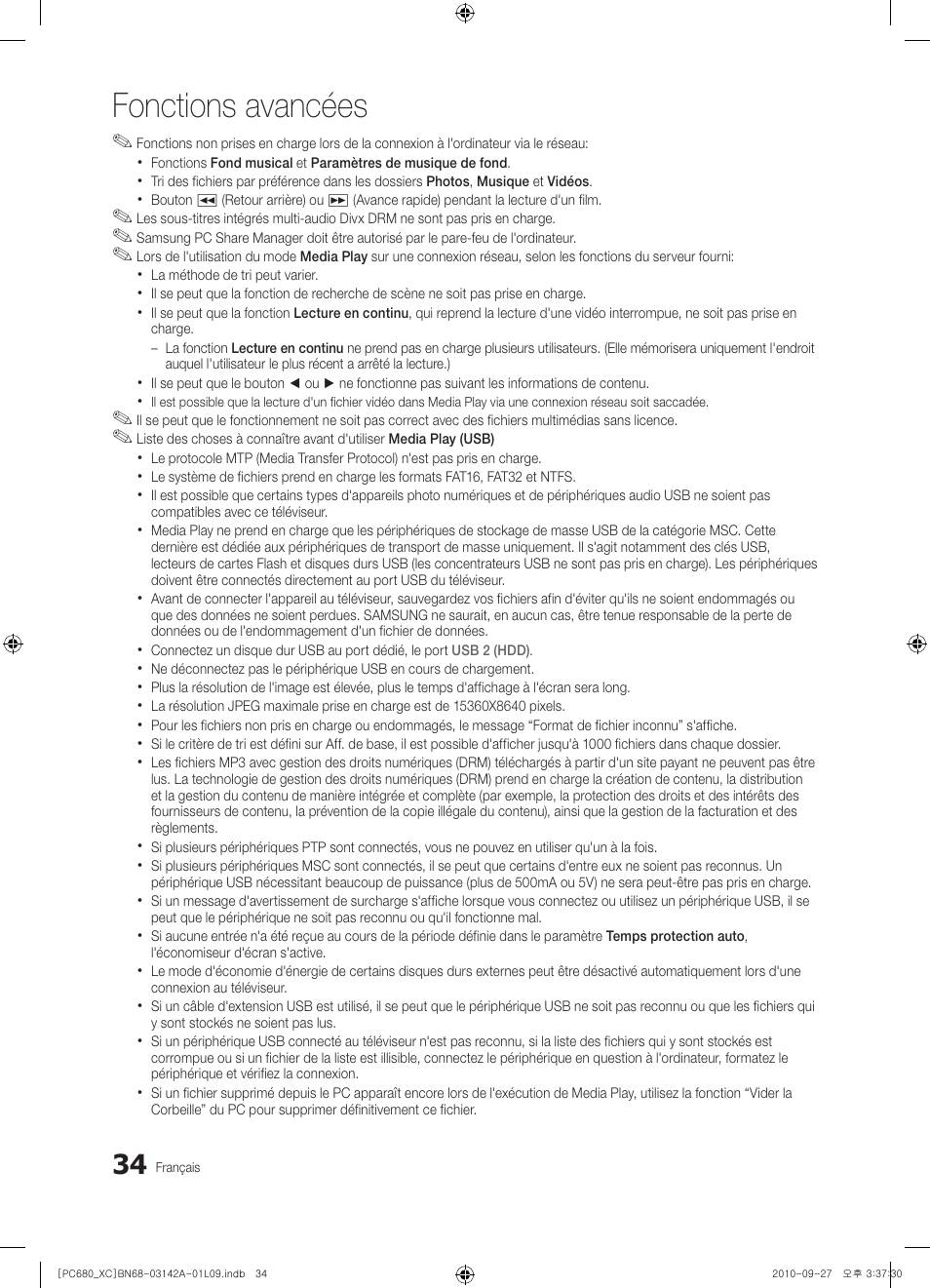 Fonctions avancées | Samsung PS50C680G5W User Manual | Page 86 / 474