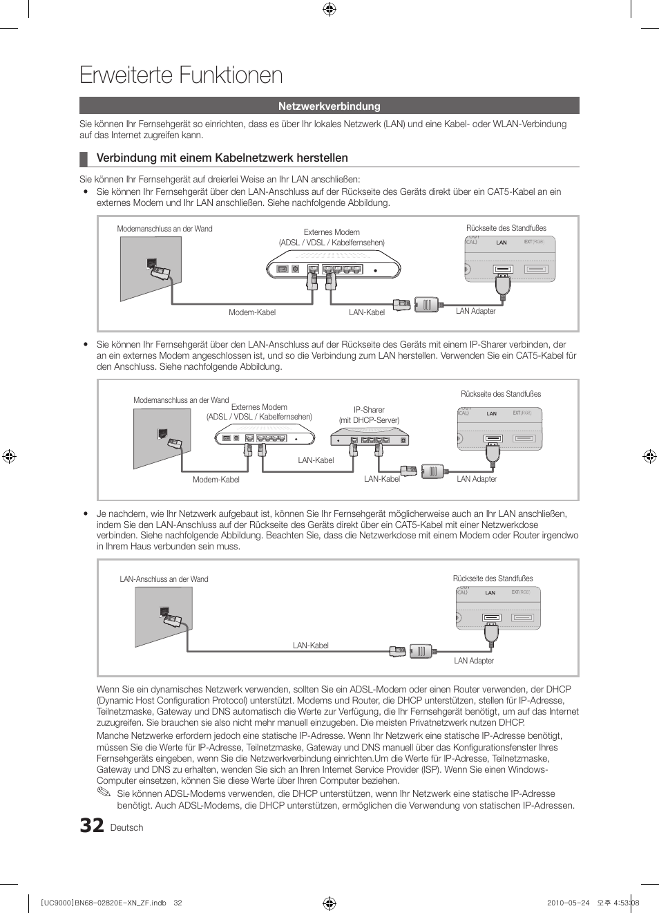 Erweiterte funktionen | Samsung UE46C9000ZW User Manual | Page 160 / 257