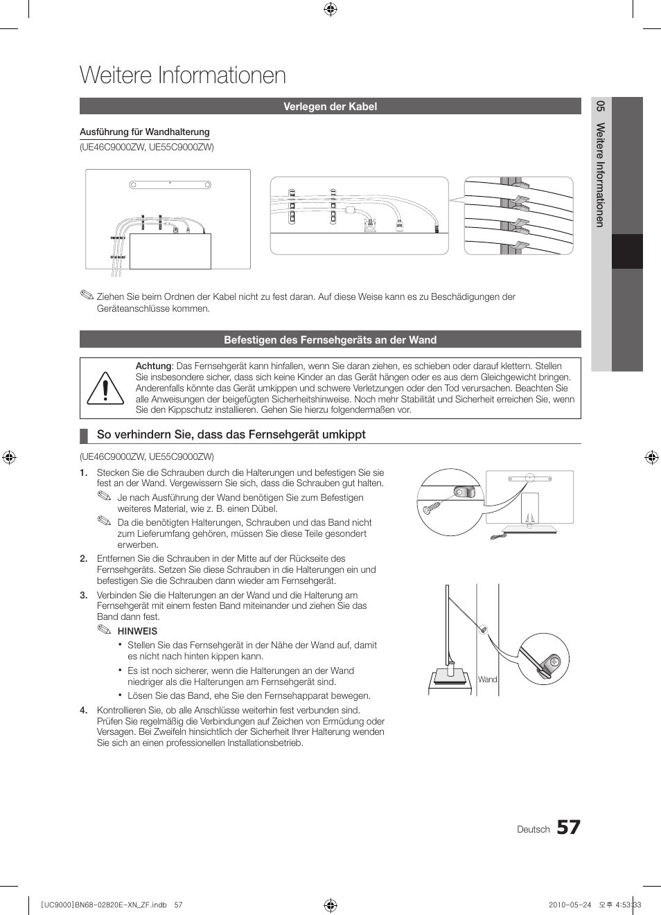 Weitere informationen | Samsung UE46C9000ZW User Manual | Page 185 / 257