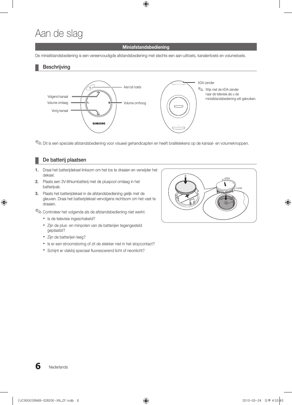 Aan de slag | Samsung UE46C9000ZW User Manual | Page 198 / 257