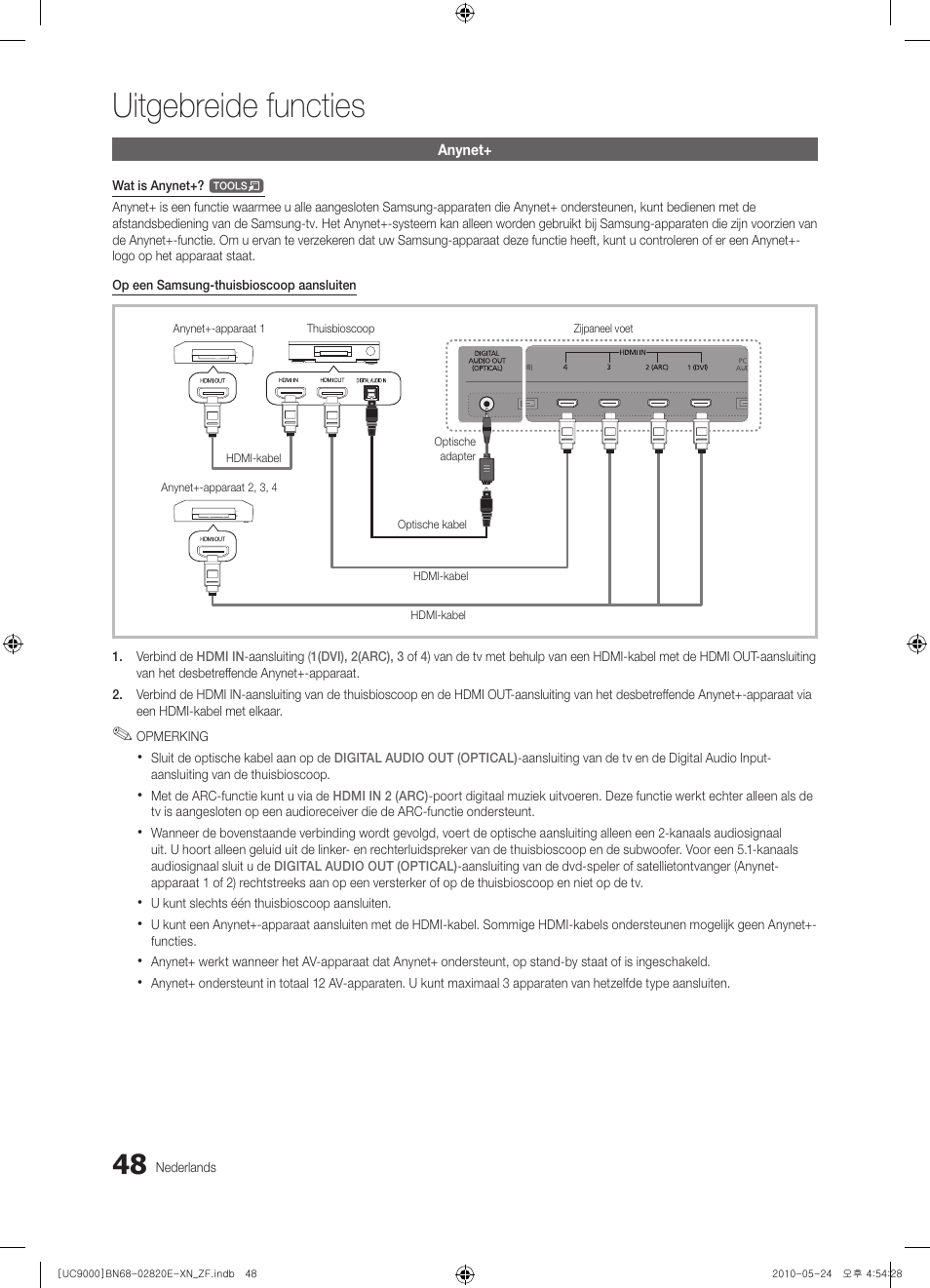 Uitgebreide functies | Samsung UE46C9000ZW User Manual | Page 240 / 257