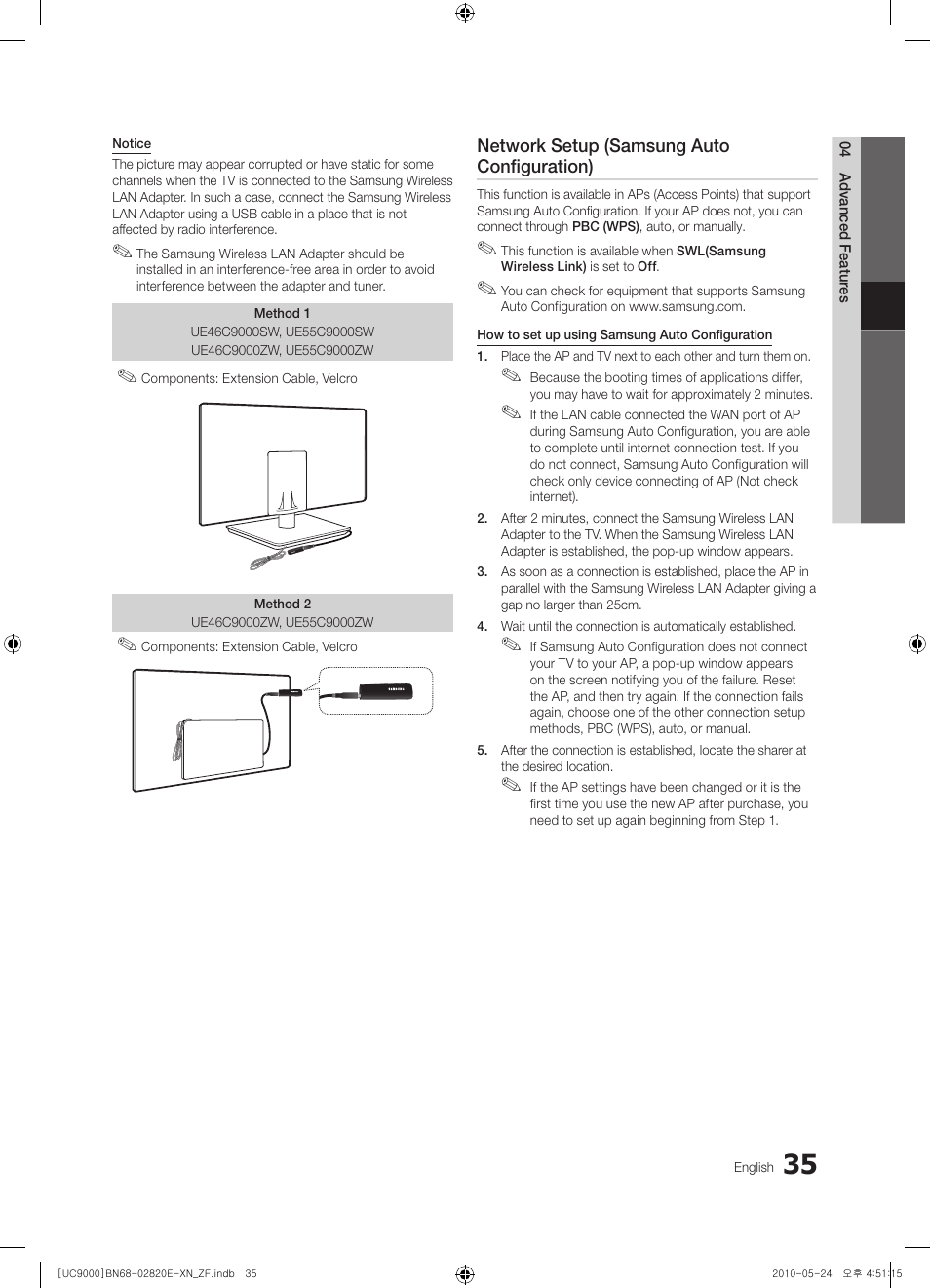 Samsung UE46C9000ZW User Manual | Page 35 / 257