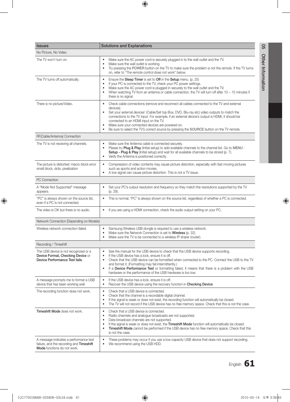 Samsung UE40C7700WS User Manual | Page 61 / 257