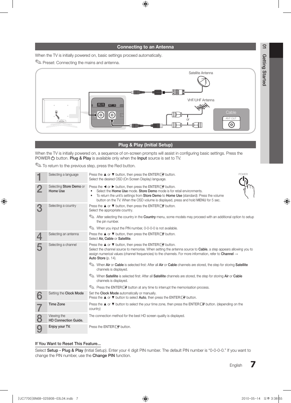 Samsung UE40C7700WS User Manual | Page 7 / 257